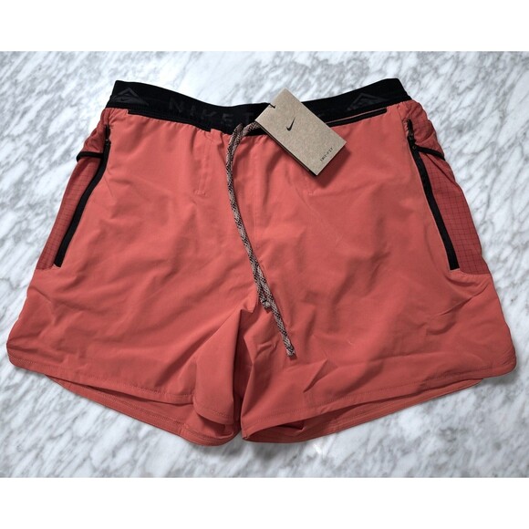 Nike Trail Dri-Fit Second Sunrise 5" Running Shorts Men Medium Coral Lined NEW